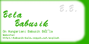 bela babusik business card